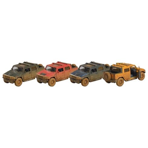 Hummer H2 SUV (2005) se zpětným natahováním, měřítko 1:40 - Goki