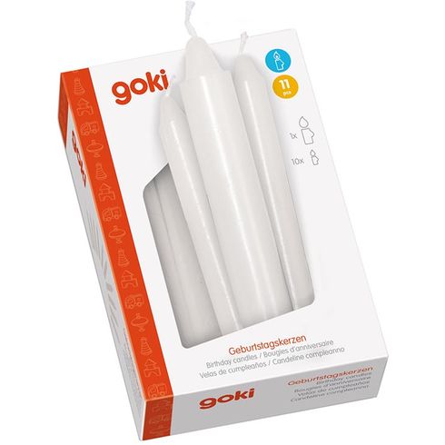 Narozeninové svíčky bílé – 10 kusů - Goki