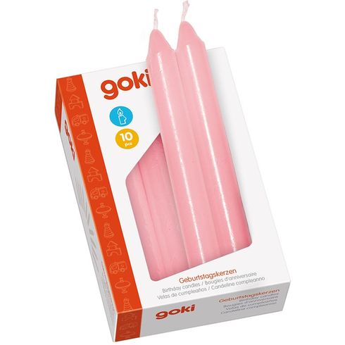 Narozeninové svíčky růžové – 10 kusů - Goki