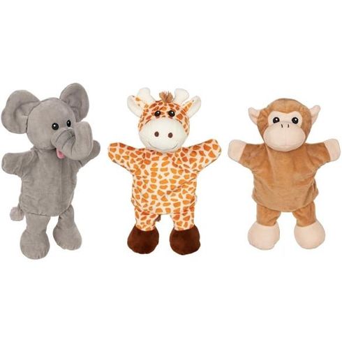 Maňásek na ruku – slon, žirafa a opice - Goki