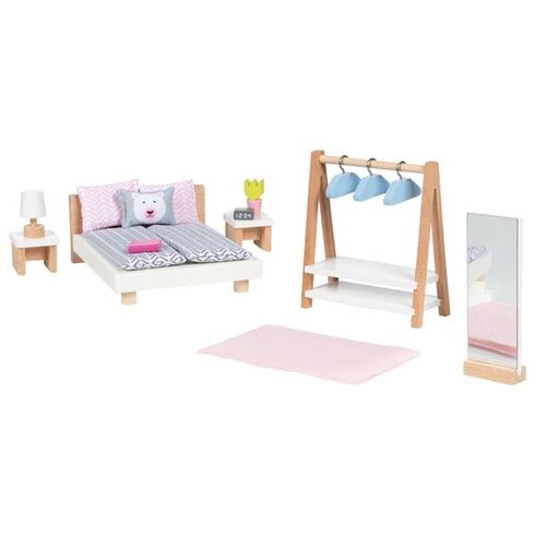 Ložnice – stylový nábytek do domečku pro panenky, 18 dílů - Goki