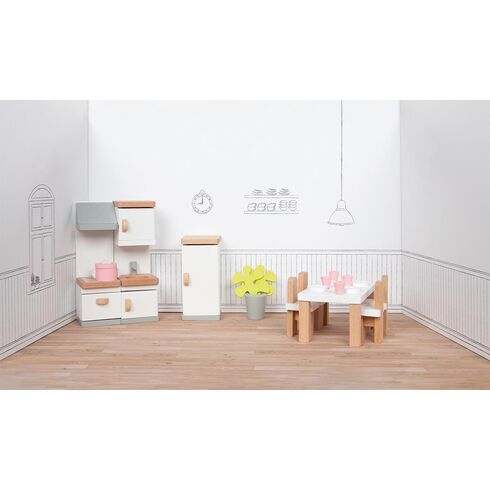 Kuchyňka – stylový nábytek do domečku pro panenky, 20 dílů - Goki