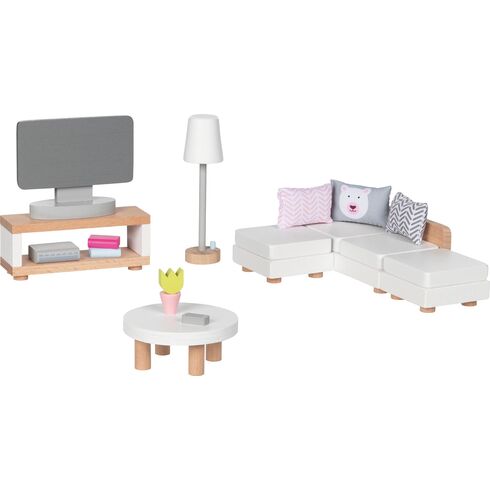 Obývací pokoj – stylový nábytek do domečku pro panenky, 15 dílů - Goki