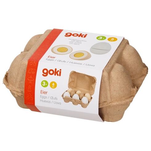 Vajíčka v kartonu na suchý zip, 6 ks - Goki