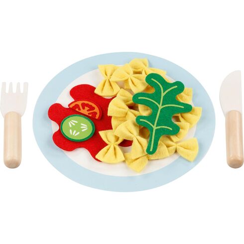 Nudle s talířem a příborem, 22 dílů – potraviny do dětské kuchyňky - Goki