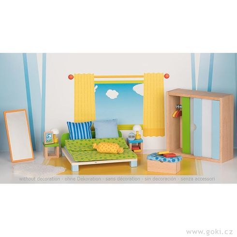 Ložnice – nábytek do domečku pro panenky, 23 díly - Goki