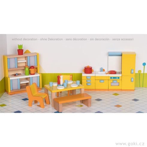 Kuchyňka – nábytek do domečku pro panenky, 27 dílů - Goki