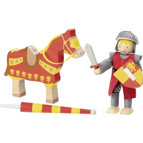 Červený rytíř Artuš na koni – ohebná postavička - Goki