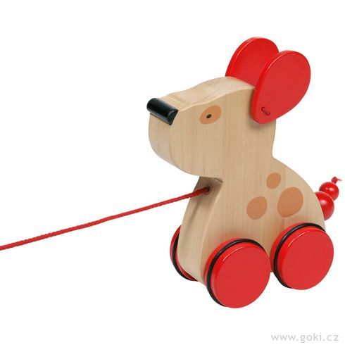 Dřevěná tahací hračka – Pejsek Luna - Goki