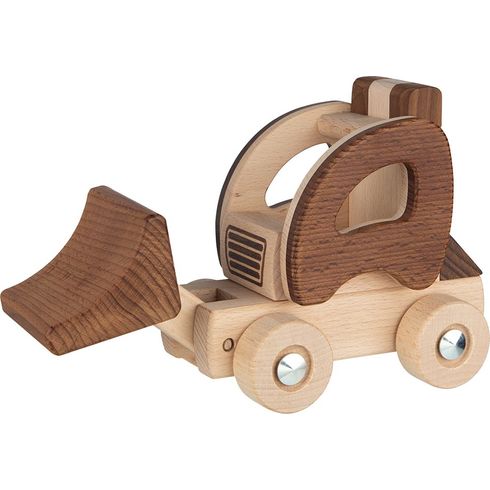 Dřevěný bagr – autíčko pro nejmenší - Goki
