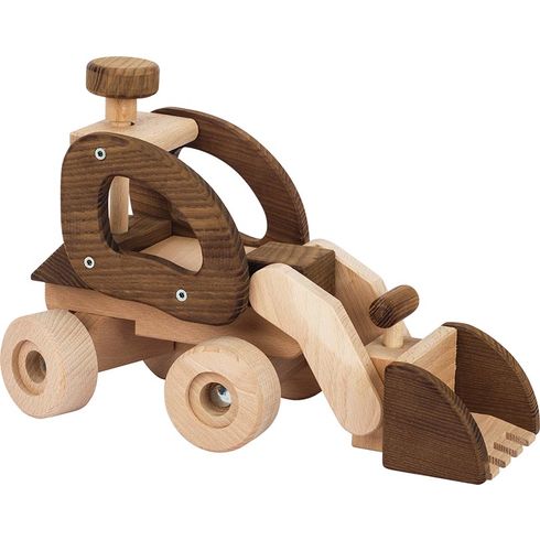 Dřevěné auto bagr, přírodní dřevo – Goki nature - Goki