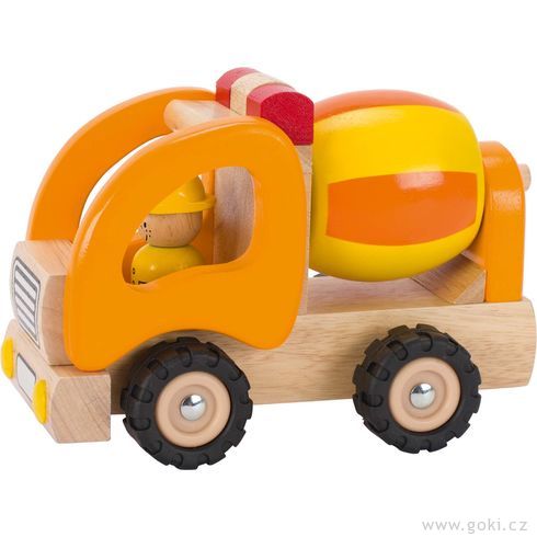 Autíčko – míchačka, dřevěná hračka pro kluky - Goki