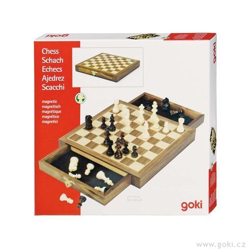 Magnetické šachy, logická hra – 25 x 25 cm - Goki