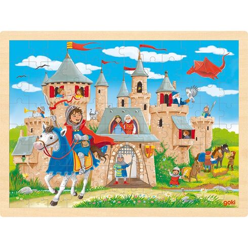 Rytířský hrad – puzzle na desce, 96 dílů - Goki