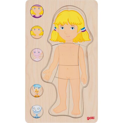 Vícevrstvé puzzle – Lidské tělo holka, 29 dílů - Goki