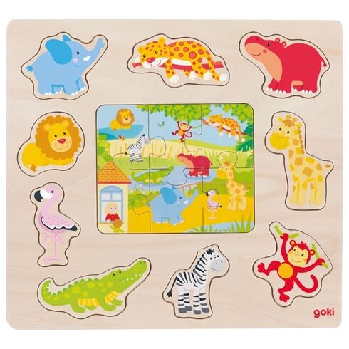 Zvířátka ze ZOO – přiřazovací puzzle - Goki