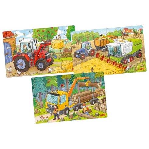 Set puzzlí – Dopravní prostředky, 3 x 24 díly - Goki