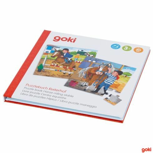 Magnetická knížka puzzle – Koňská farma, 40 dílů - Goki