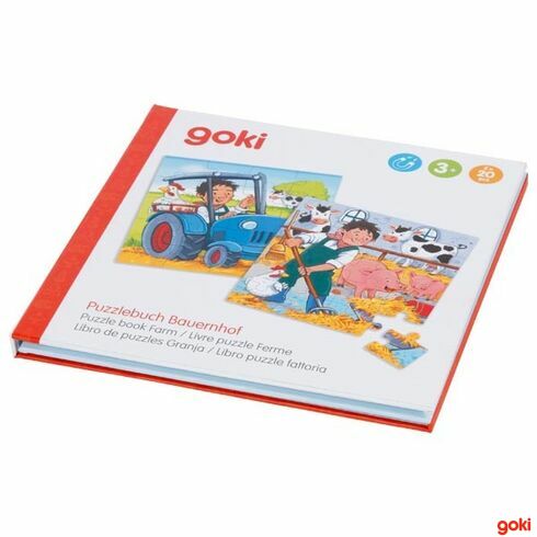 Magnetická knížka puzzle – Na statku, 40 dílů - Goki
