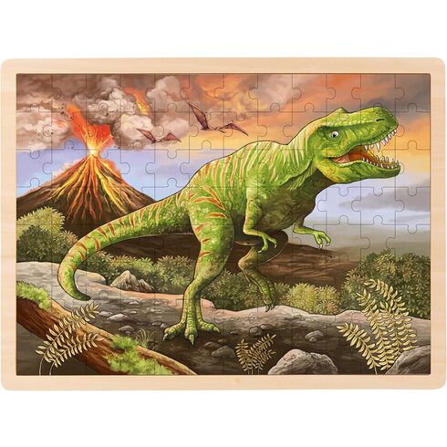 Dřevěné puzzle – T-Rex, 96 dílů - Goki