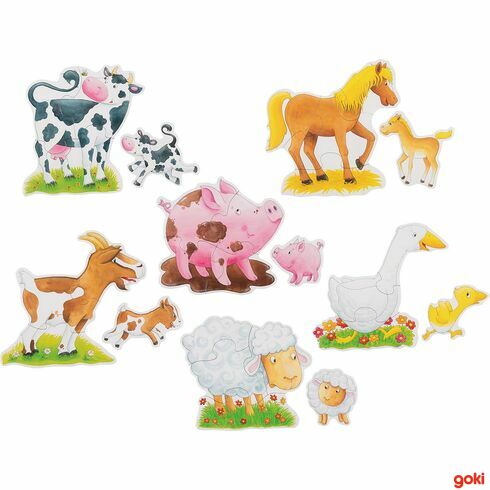 Set puzzlí – Zvířátka z farmy, 25 dílů - Goki