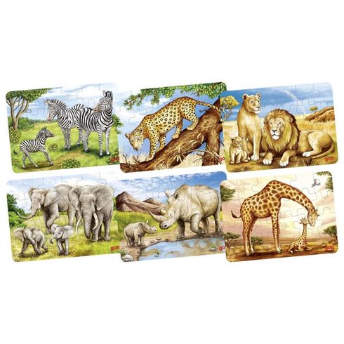 Puzzle mini – africká zvířátka, 24 díly - Goki