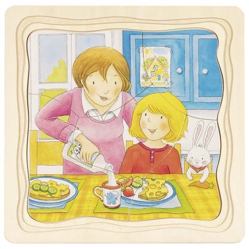 Vícevrstvé puzzle – Můj den, 20 dílů - Goki