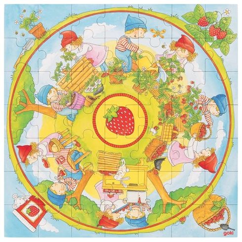 XL puzzle – Pěstujeme jahody, 49 dílů - Goki