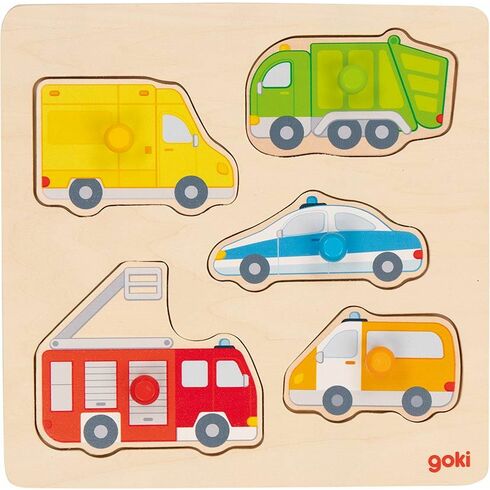 Na silnici – puzzle s úchytkami, 5 dílů - Goki