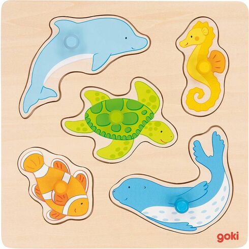 V moři – puzzle s úchytkami, 5 dílů - Goki