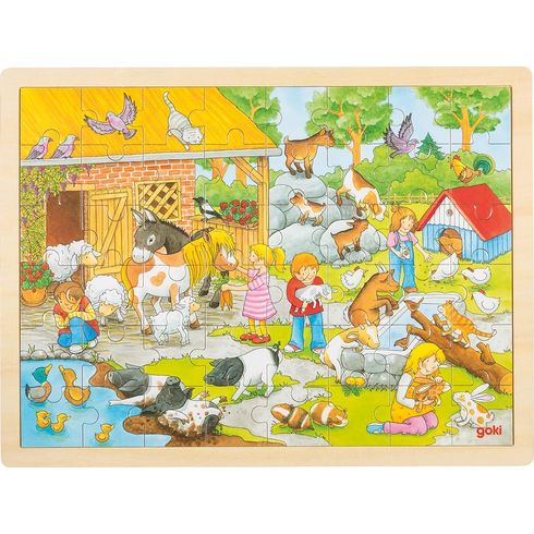 Hladící ZOO – puzzle se zvířátky, 48 dílů - Goki