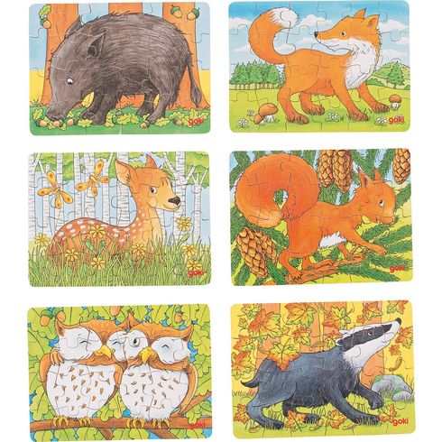 Puzzle mini – Lesní zvířátka, 24 díly - Goki