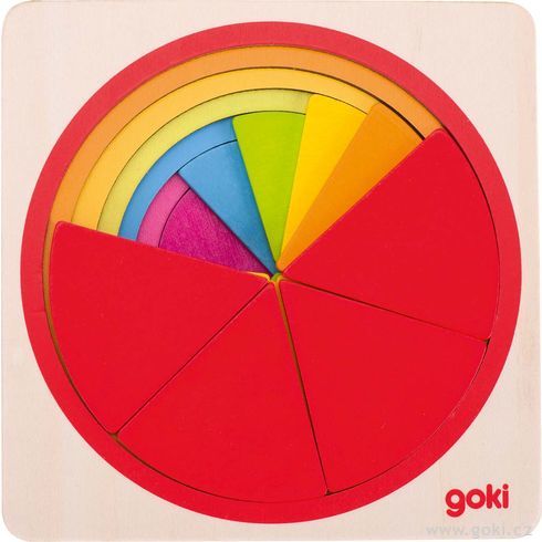 Vícevrstvé puzzle – Kruh, 6 vrstev, 21 dílů - Goki