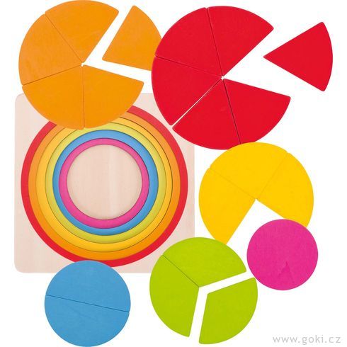 Vícevrstvé puzzle – Kruh, 6 vrstev, 21 dílů - Goki
