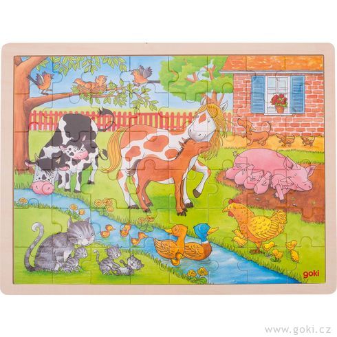 Puzzle – Život na farmě, 48 dílů - Goki