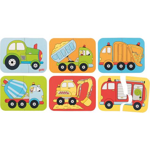 Minipuzzle dopravní prostředky, 12 dílů - Goki