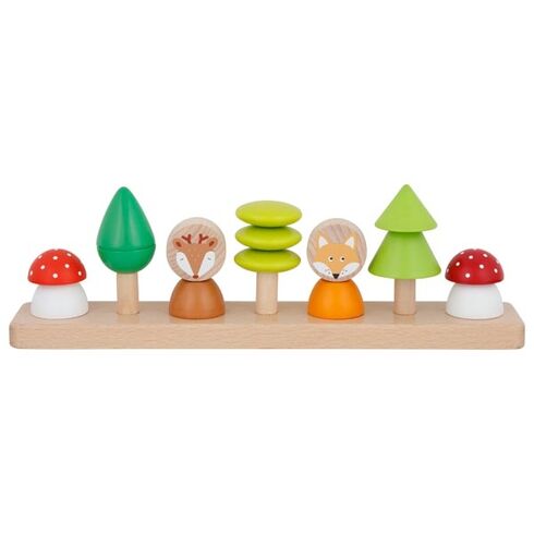 Malí lesní přátelé – didaktická hra barvy a tvary, 16 dílů - Goki