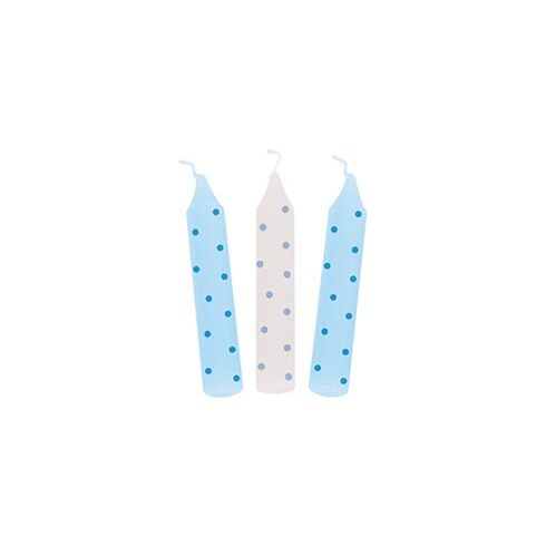 Narozeninové svíčky s puntíky modré, 10 ks - Goki