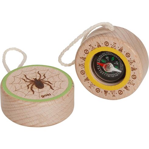 Dřevěný kompas s pavoučkem - Goki