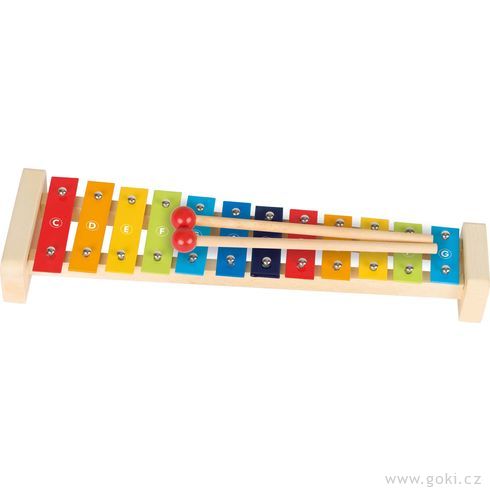 Xylofon pastelový, 12 tónů, 37,5 cm - Goki