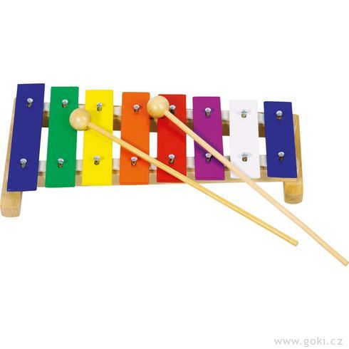 Xylofon barevný, 8 tónů, 27 cm - Goki
