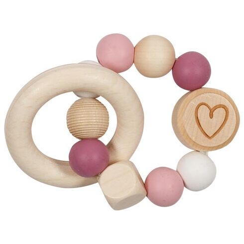 Srdíčko růžové – elastická hračka s kroužkem - Goki