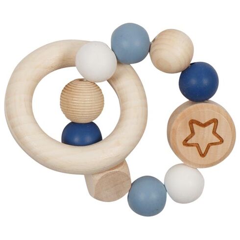 Hvězdička tmavě modrá – elastická hračka s kroužkem - Goki