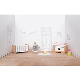 Dětský pokojíček – stylový nábytek do domečku pro panenky, 12 dílů