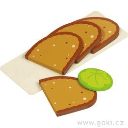 Doplňky pro dětskou kuchyňku – plátky chleba na prkýnku