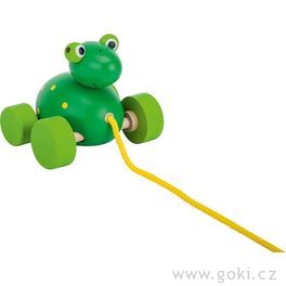 Tahací dřevěná hračka – Žába