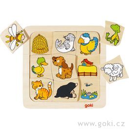 Dřevěné puzzle – Kdo kde bydlí?