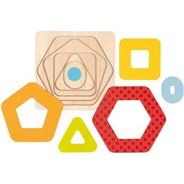 Vícevrstvé puzzle – geometrické tvary, 5 dílů