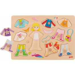 Oblékací puzzle s úchytkami – Holka, 10 dílů