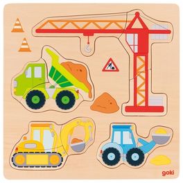 Stavební auta – vkládací puzzle, 12 dílů